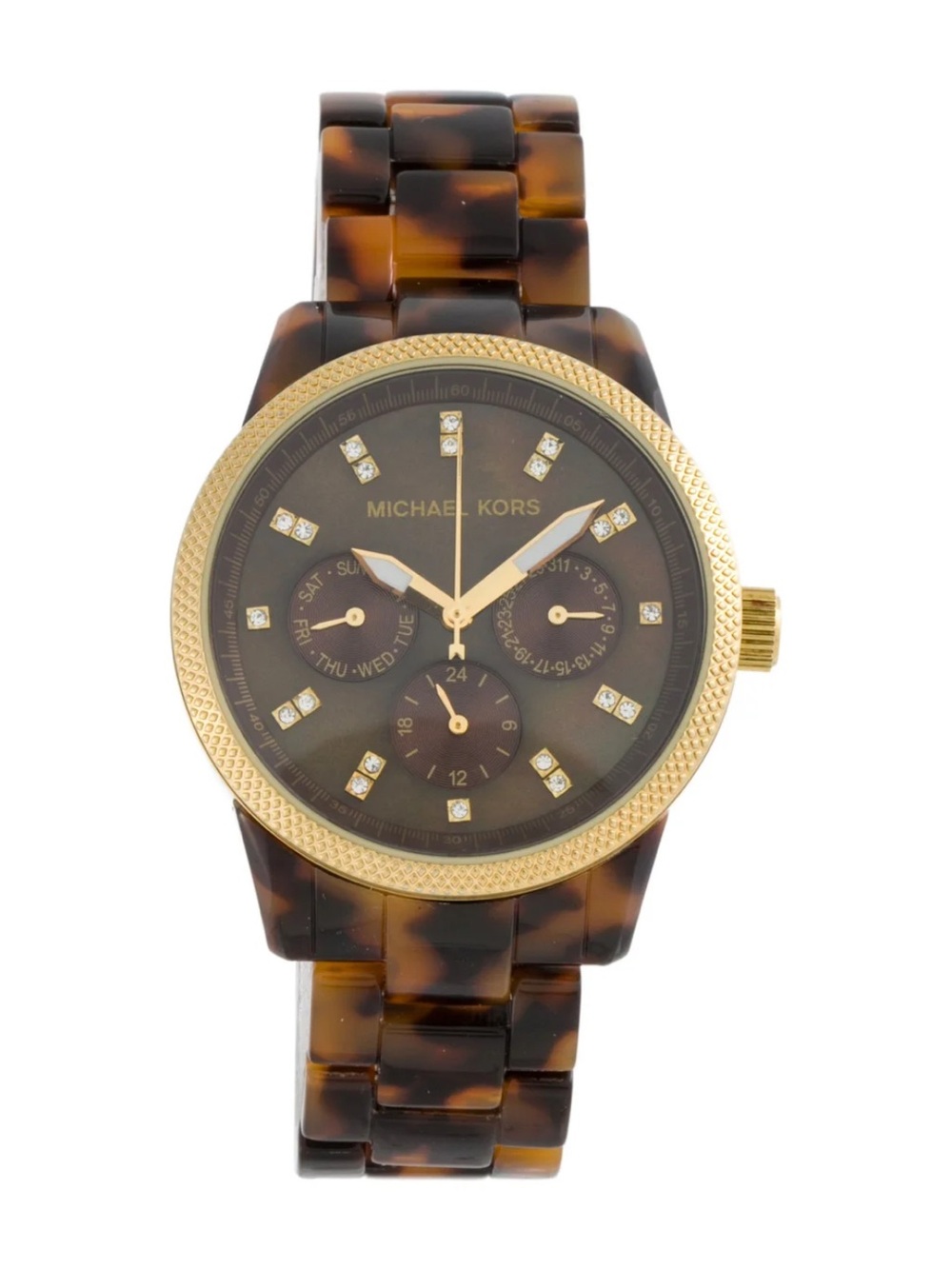 Michael Kors Jet Set MK5038 Women's watch featuring a brown tortoiseshell